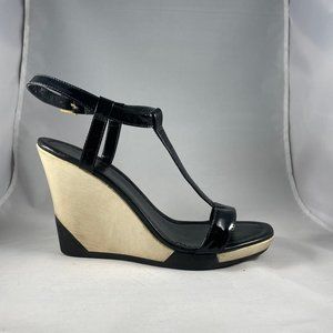 Kate Spade Metro Black Patent Wedge Sz 7.5M